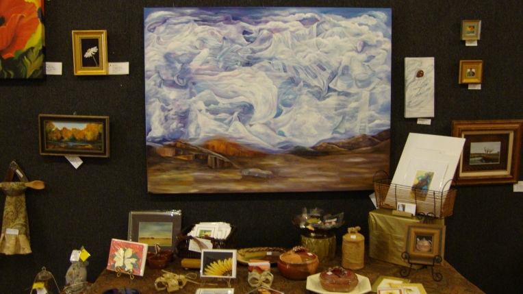 One or Margaret's pieces (the large landscape with clouds)